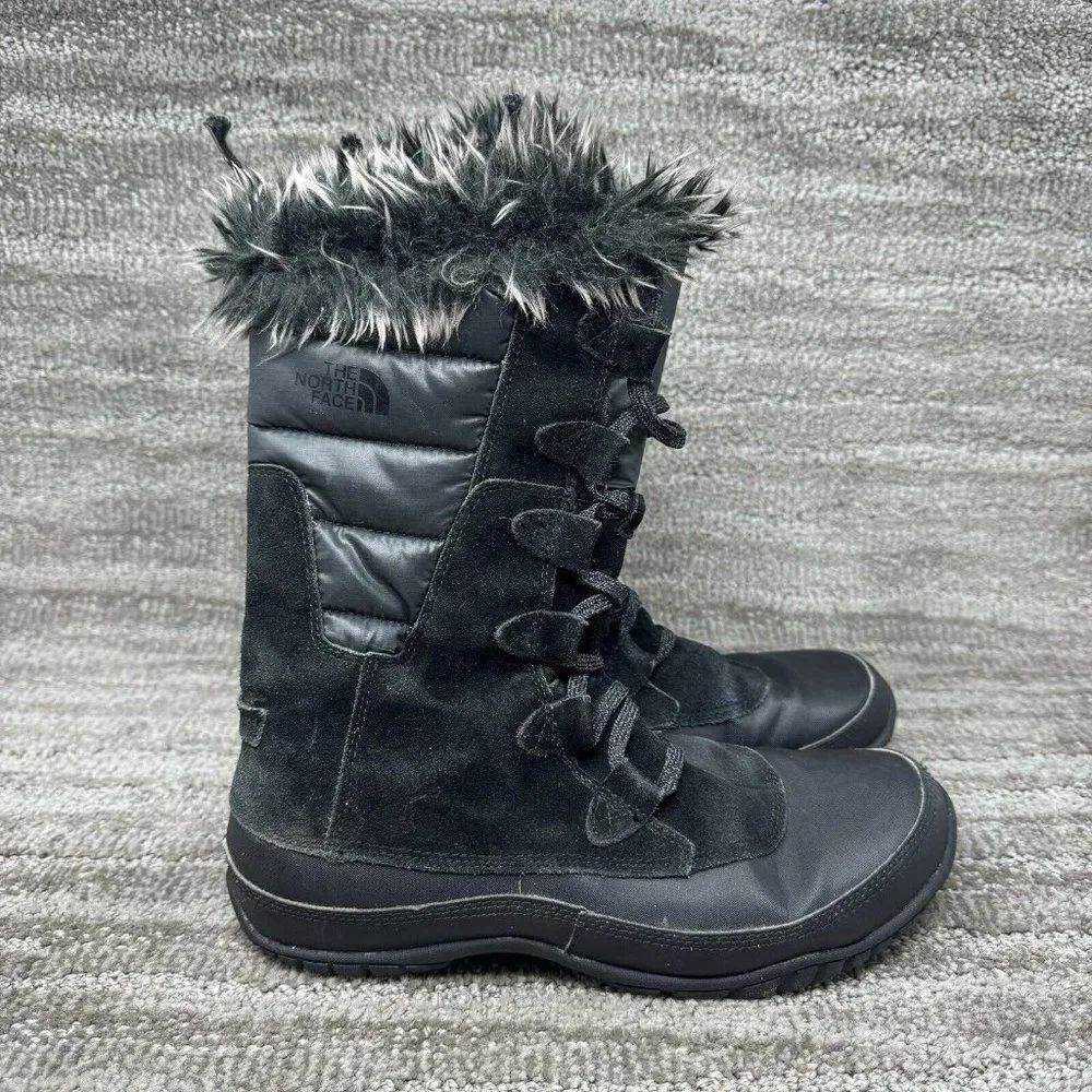 North Face Nuptse Purna Waterproof Winter Boot Women's Size 9 Black 200 Gram
